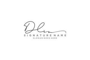 Initial DL Letter Signature Logo Template elegant design logo Sign Symbol template vector icon