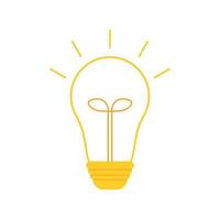 Animated Line Bulb Lamp for Brain and Innovation Idea Icon Symbol in Vector Illustration