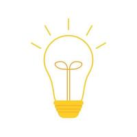 Animated Line Bulb Lamp for Brain and Innovation Idea Icon Symbol in Vector Illustration