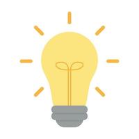 Flat brain idea with light bulb lamp icon vector illustration on isolated white background