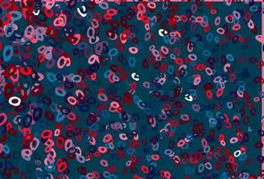 Telón de fondo de vector azul oscuro, rojo con puntos.