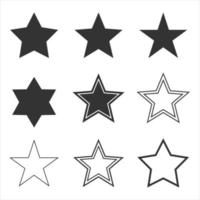 colección de símbolos de estrellas aislado sobre fondo blanco vector