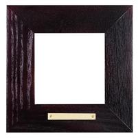 square black wooden picture frame with brass plate photo