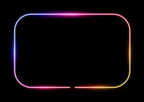 rainbow coloured neon frame background vector