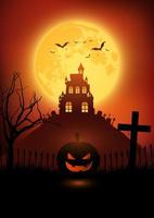 spooky halloween landscape background vector
