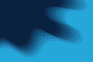 Dynamic blue layered wavy papercut decorative background. Abstract smooth wave composition of curved shapes vector