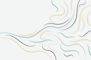 Subtle colorful dotted and curved lines on white background. Abstract dynamic wavy lines minimalist illustration vector