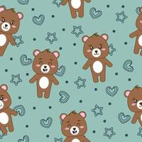 Seamless pattern with cute bear for kids vector