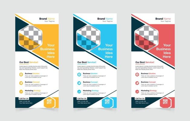 Modern corporate business rack card or dl flyer design templates