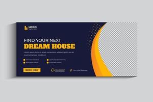 Real estate social media cover banner template vector