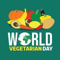 diseño de publicación del día mundial vegetariano vector