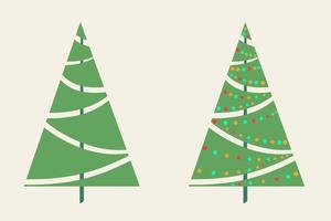 dibujo vectorial de árboles de Navidad sobre un fondo blanco. vector