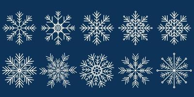 set of snowflakes vector