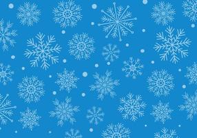 Vector background of white snowflakes on a blue background