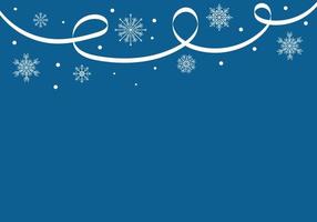 Vector background of white snowflakes on a blue background