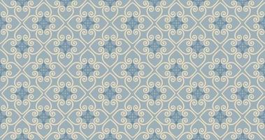 Abstract seamless pattern. Arabic line ornament with geometric shapes. Linear floral ornamental texture. Artistic backdrop in arab orient textile style. vector