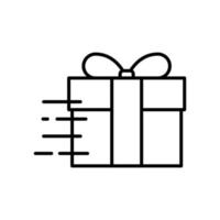 Gift box flat icon on white background, vector illustration