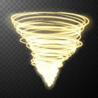 Yellow glowing shiny spiral lines abstract light speed and shiny wavy trail vector