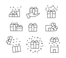 Set of gift box on white background, vector illustration