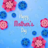 Happy Mother's Day on flowers background vector