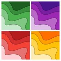 Set of 3D abstract background and paper cut shapes, vector illustration