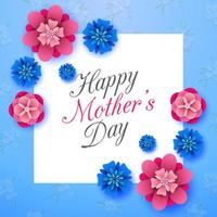 Happy Mother's Day on flowers background vector