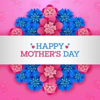 Happy Mother's Day on flowers background vector