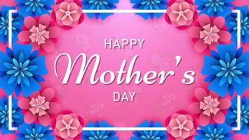 Happy Mother's Day on flowers background vector