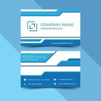 Modern blue business card design template, design vector illustration