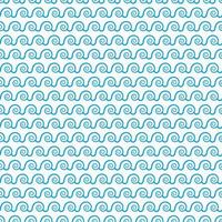 Blue ocean and sea waves abstract seamless pattern vector