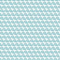 Blue ocean and sea waves abstract seamless pattern vector