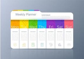 Week timeline planner schedule, diary calendar vector