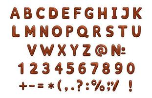 Chocolate font, type. Sweety typeface of alphabet vector