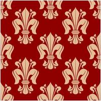 Red fleur-de-lis seamless pattern background vector