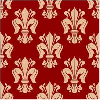 Red fleur-de-lis seamless pattern background vector