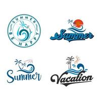 summer and wave logo icon and vector