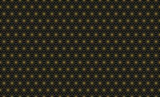Asanoha Hemp Leaves Pattern, traditional Japanese motif, archetypal design in the Heian Period. Geometric line art background. Simple luxury vintage seamless pattern backdrop, in black and gold. vector