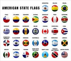 American State Flags 3D Rounded2 vector