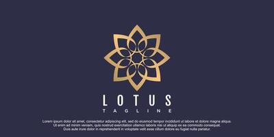 Flower lotus logo with gold gradient for beauty spa vector