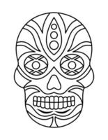 Simple skull coloring pages for adults vector