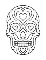 Skull coloring pages for kids vector