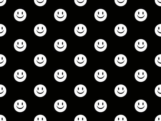 Emoji cartoon character seamless pattern on black background