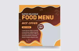 offer food menu super delicious food menu banner pizza burger social banner design fast food social media template for restaurant design template vector