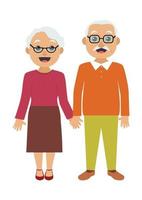 Happy grandparents family cartoon characters vector