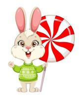 Cute Rabbit cartoon character. Funny bunny vector