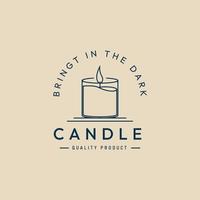 candle light line art logo, icon and symbol,   vector illustration design