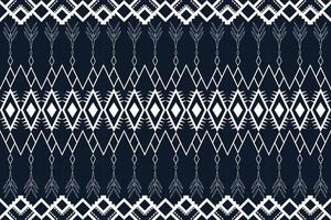 White and dark blue geometric ethnic seamless pattern design for wallpaper, background, fabric, curtain, carpet, clothing, and wrapping vector illustration.