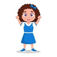 Cheerful girl in school uniform vector