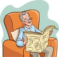 man reading newspaper vector illustration