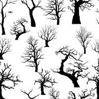 Seamless Halloween Tree Pattern vector